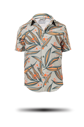 Touring Tech Button Cycling Shirt (Mora Orange) - Men's