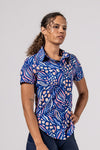 Touring Tech Button Cycling Shirt (Levi Blue) - Women's