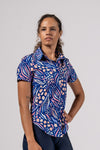 Touring Tech Button Cycling Shirt (Levi Blue) - Women's