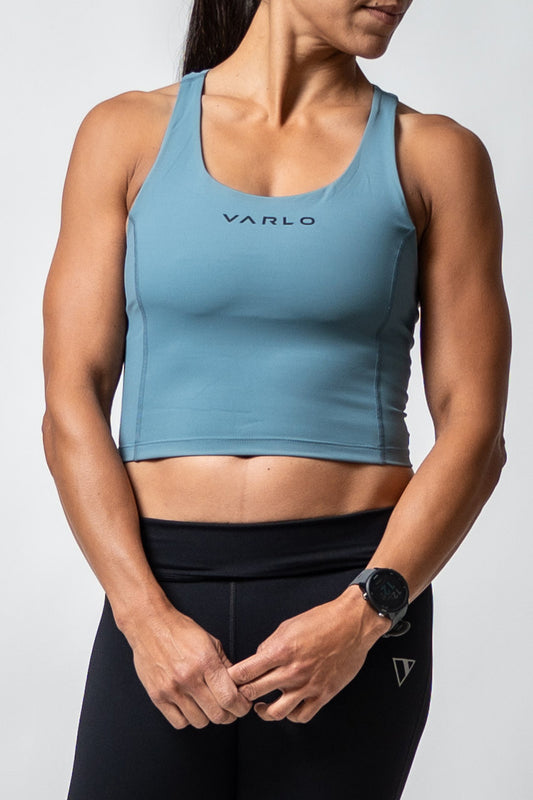 SOHO Women's Supportive Crop Tank Top (Shell Blue)